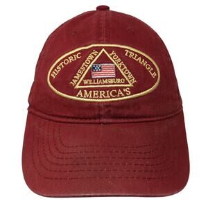Jamestown Yorktown America's Williamsburg Baseball Cap Red One Size Adjustable